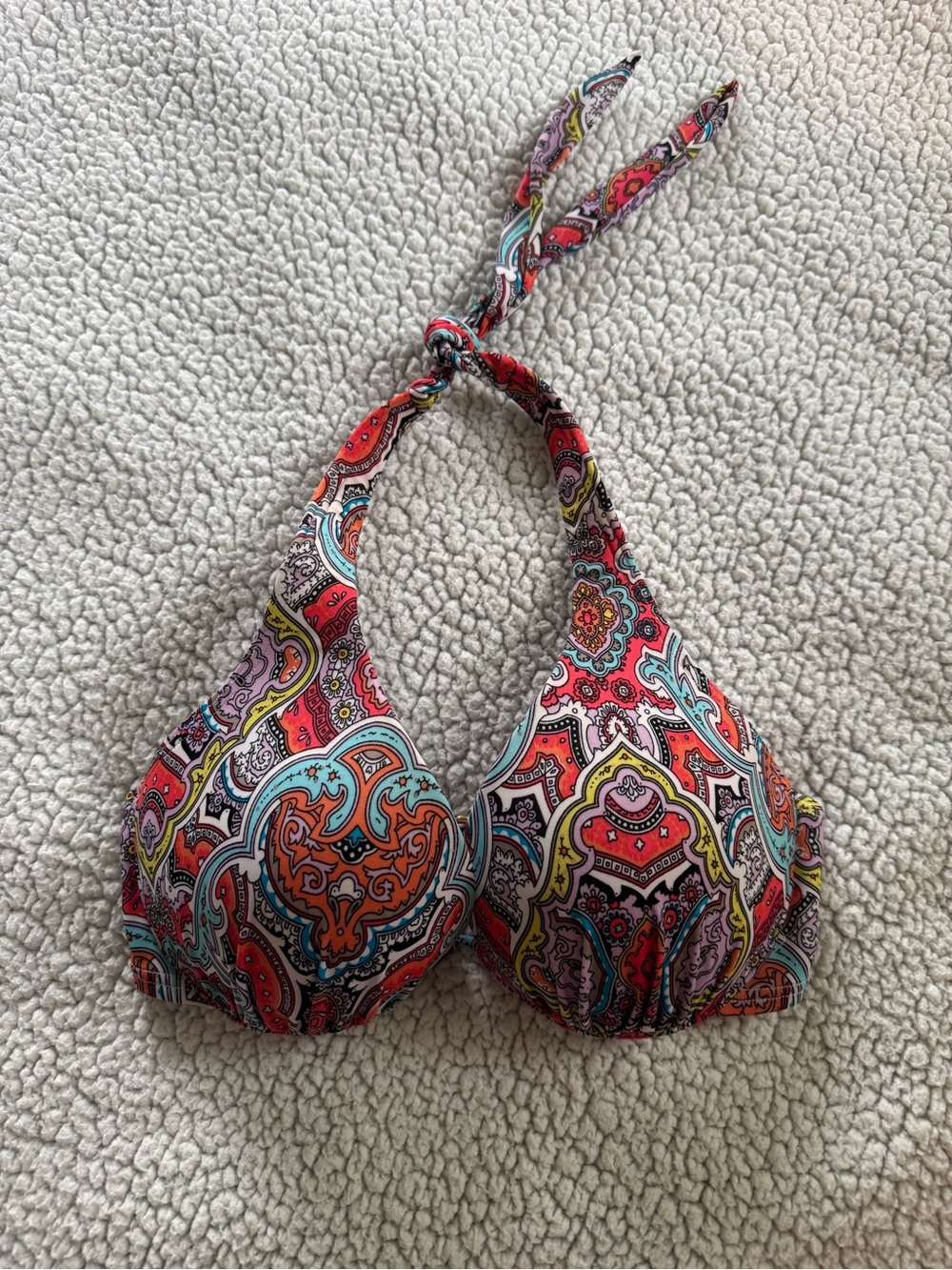 Victoria's Secret Multicolored Paisley Halter Bikini Top